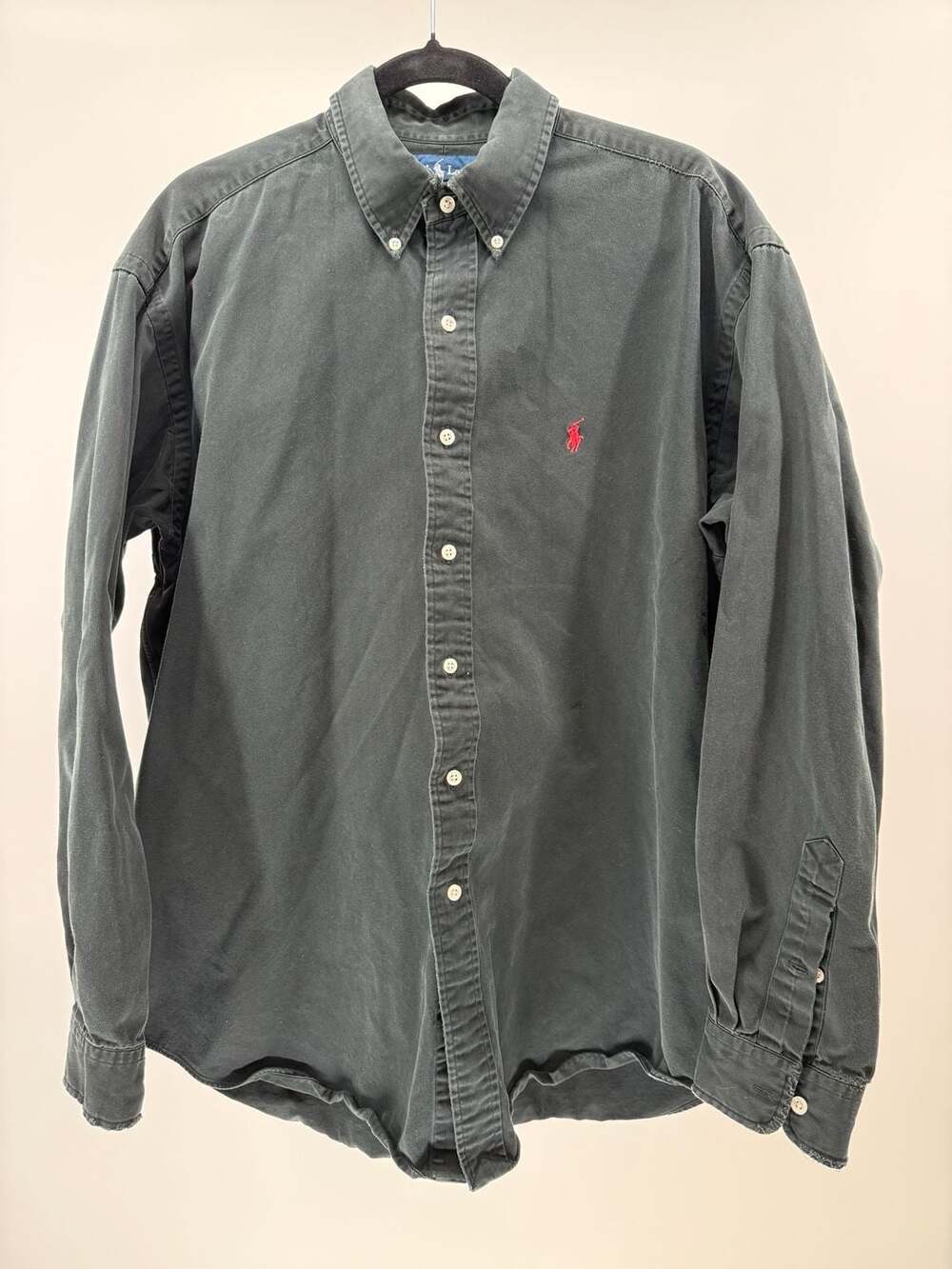 Vintage Ralph Lauren Blake Cotton Button Down Shirt Black Large